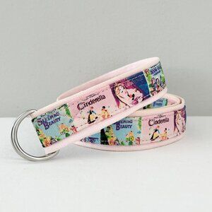 Vintage DISNEY Parks Princess Belt Pink Cotton Snow White Cinderella Sz S/M